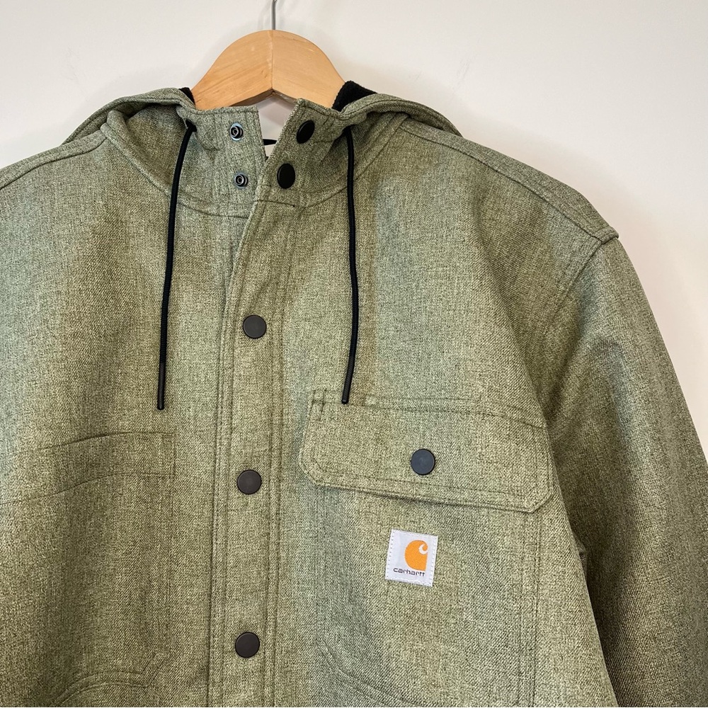 Carhartt Rain Defender Relaxed-Fit Heavyweight Hooded Shirt Jac for Men - Size M - Picture 2 of 12
